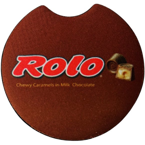 Car Coasters Rolo Chocolate Caramel Candy Snack Junk Food Set of 2 Neoprene - Picture 3 of 9